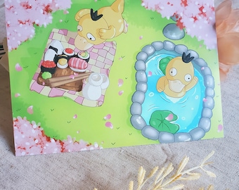 Psyduck Picknick | Kunstprint