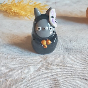 Totoro Cosplays As Noface | Desk Friend | Handmade polymer clay desk friend | desk decor | cute gift idea