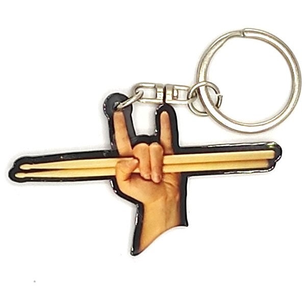 Set 2 Portachiavi A Forma Di Tamburo E Bacchette – In Lega Zincata, Regalo Originale Per Batteristi E Musicisti
