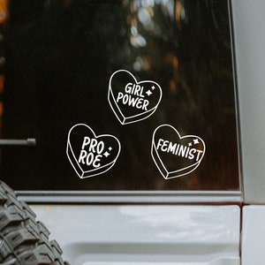 Feminist | Woman&#39;s Rights Decal; Conversation Hearts/Candy Hearts