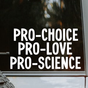 Feminist | Women&#39;s Rights | Equality Decal; Pro-Choice Pro-Love Pro-Science
