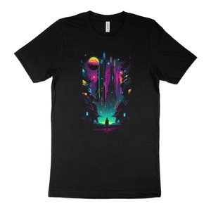 Cyberpunk Tshirt T-shirt futuriste T-shirt homme T-shirt femme T-shirt cadeau Graphic Tee Sci-Fi Shirt Design image 3