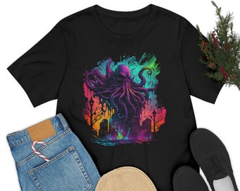 Cthulhu T-Shirt Horror Tshirt Men T Shirt Women Tshirt Gift Custom Sci-Fi Graphic Tee Lovecraft Shirt Design