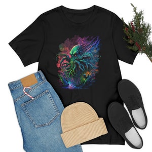 Cthulhu T-Shirt Horror Tshirt Men T Shirt Women Tshirt Gift Custom Sci-Fi Graphic Tee Lovecraft Shirt Design