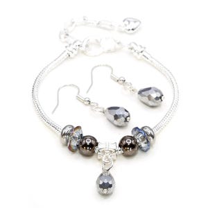 European Charm Bracelet - Twilight Twinkle with Bonus Earrings (#1189)