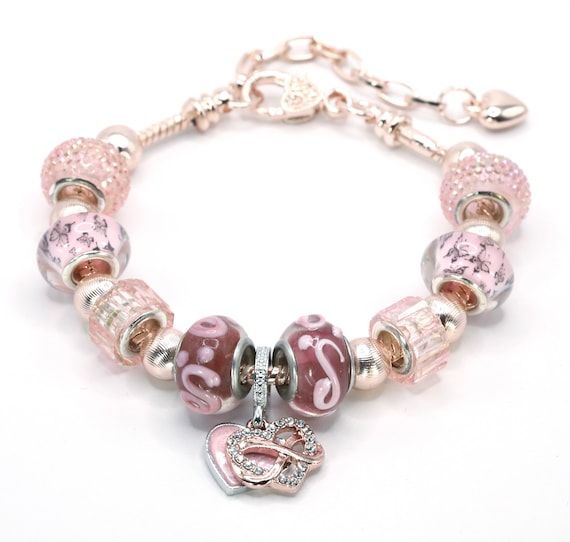 European Charm Bracelet: Butterflies in Lilac (0749)