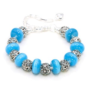 European Charm Bracelet - Caribean Blue (#1190)