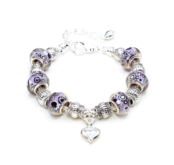 European Charm Bracelet - Purple Haze (#1179)