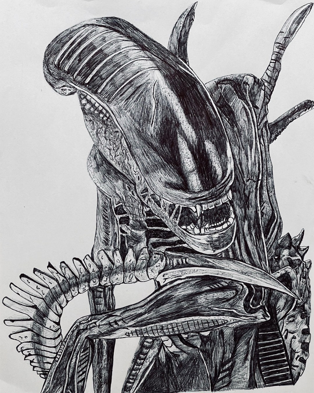Alien Xenomorph A4 Sketch Print - Etsy