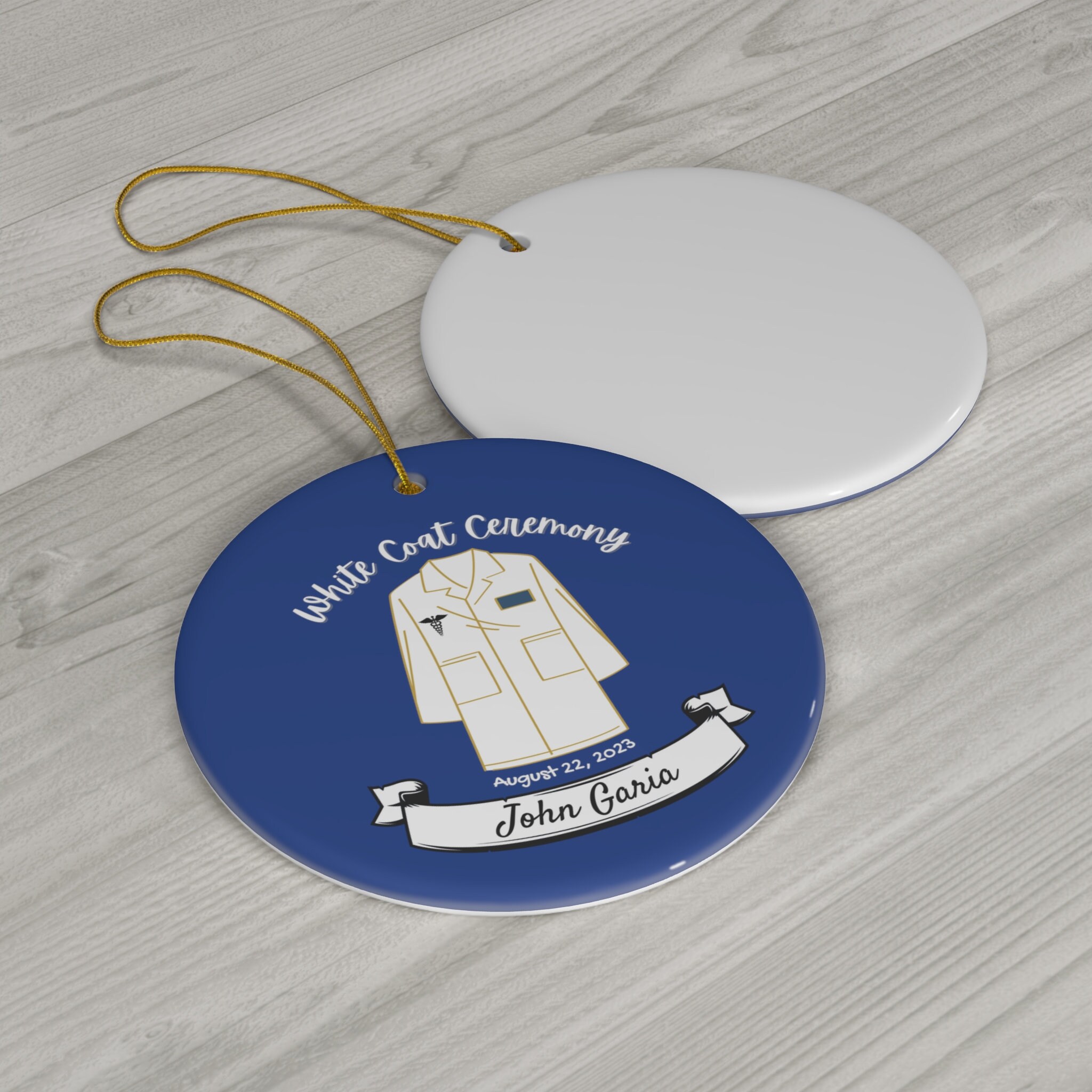 White Coat Ceramic Ornament White Coat Ceremony Party Decor Etsy