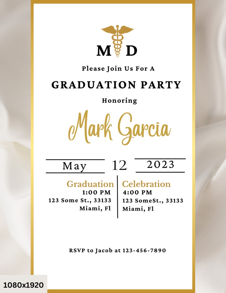 Graduation Ceremony Invitation Graduation Party Invite Graduation Announcement Medical School