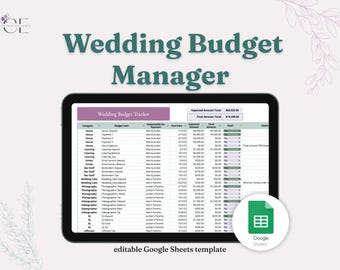 Wedding Budget Planner | Google Sheets Template | Instant Digital Download