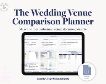 Hochzeit Venue Vergleich Vorlage | Entscheidungsplaner | Side-by-Side Kostenvergleich | Google Sheets
