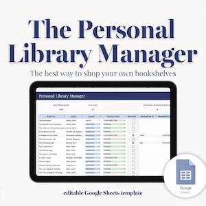 Library Manager | Digital Book Catalog | Google Sheets Template