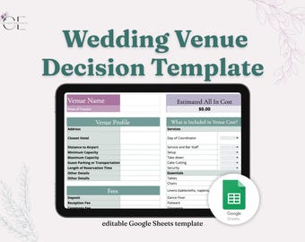 Wedding Venue Decision Guide | Google Sheets Template | Instant Digital Download