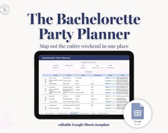 Bachelorette Party Planner | Budget Tracker, Guest List, Itinerary Checklist | Google Sheets Template