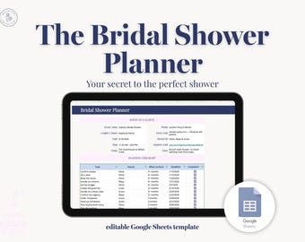 Brautparty Planer | Checkliste für die Duschplanung | Haushalt & Gästeliste | Google Sheets Vorlage