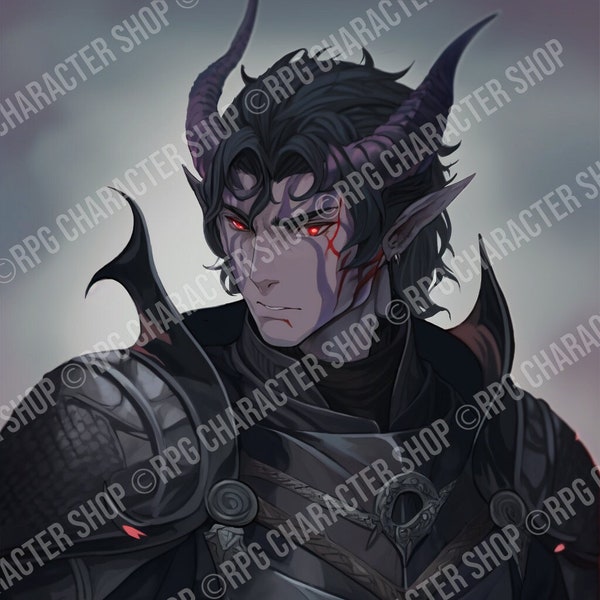 Male Tiefling Knight | Character Portrait
