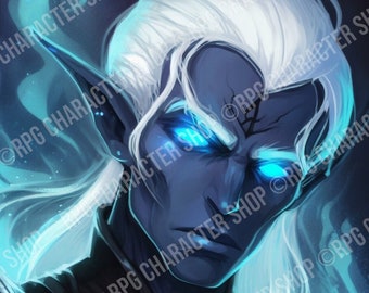 Male Dark Elf Sorcerer | Character Portrait