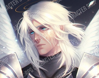 Paladín Aasimar masculino / Retrato de personaje