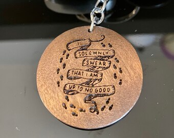 Engraved wood keychain