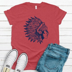 Atlanta Braves T-Shirt | Atlanta Braves Shirt | Indian Side Profile T-Shirt | Braves Shirt | Heathered Colors | Unisex Short Sleeve Tee