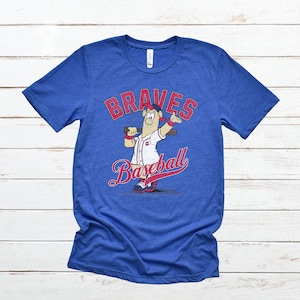 Blooper Mascot T-Shirt | Fan of Braves Baseball Tee | Atlanta T-Shirt | Braves Shirt | Retro Distressed Print | Unisex Short Sleeve Tee