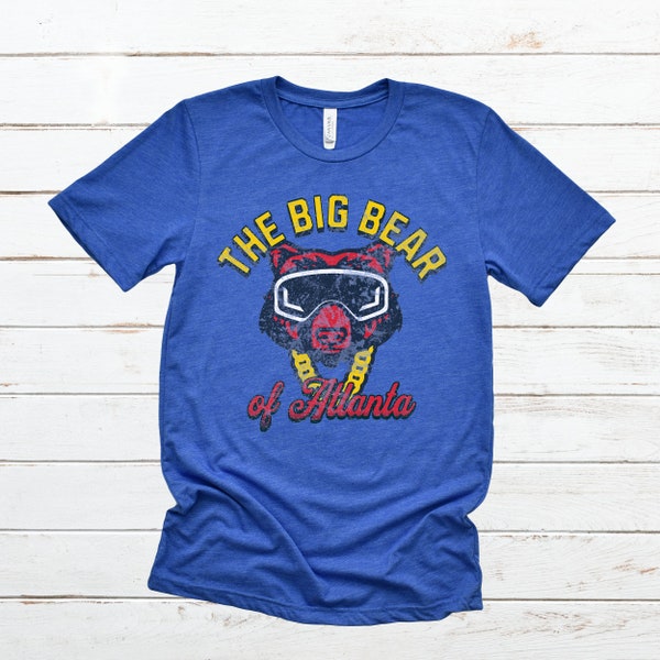 The Big Bear of Atlanta T-Shirt | Fan of Marcell Ozuna | Fan of Atlanta Baseball T-Shirt | Retro Distressed Print | Unisex Short Sleeve Tee