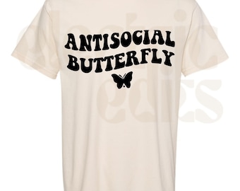 anti social butterfly svg, svg download, retro digital, vsco, trendy png, trendy svg, tshirt svg, trendy shirt svg, butterfly svg