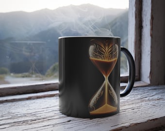 Time for Self-Love Hourglass Color Morphing Mug, 11oz / Gift Mug, Coffee Lovers, Mug Collection, Self Love, Gift of time, Coworkers