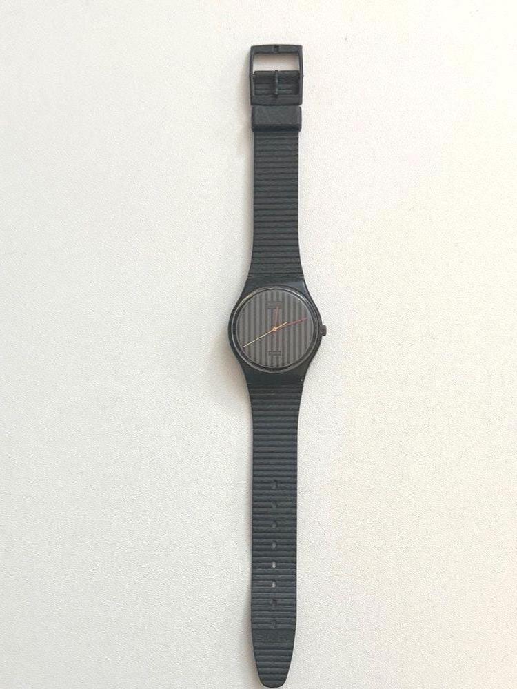 たかは　Swatch 1985 pinstripe稼働 1985 Swatch Standards PINSTRIPE GA102 Watch | 80s