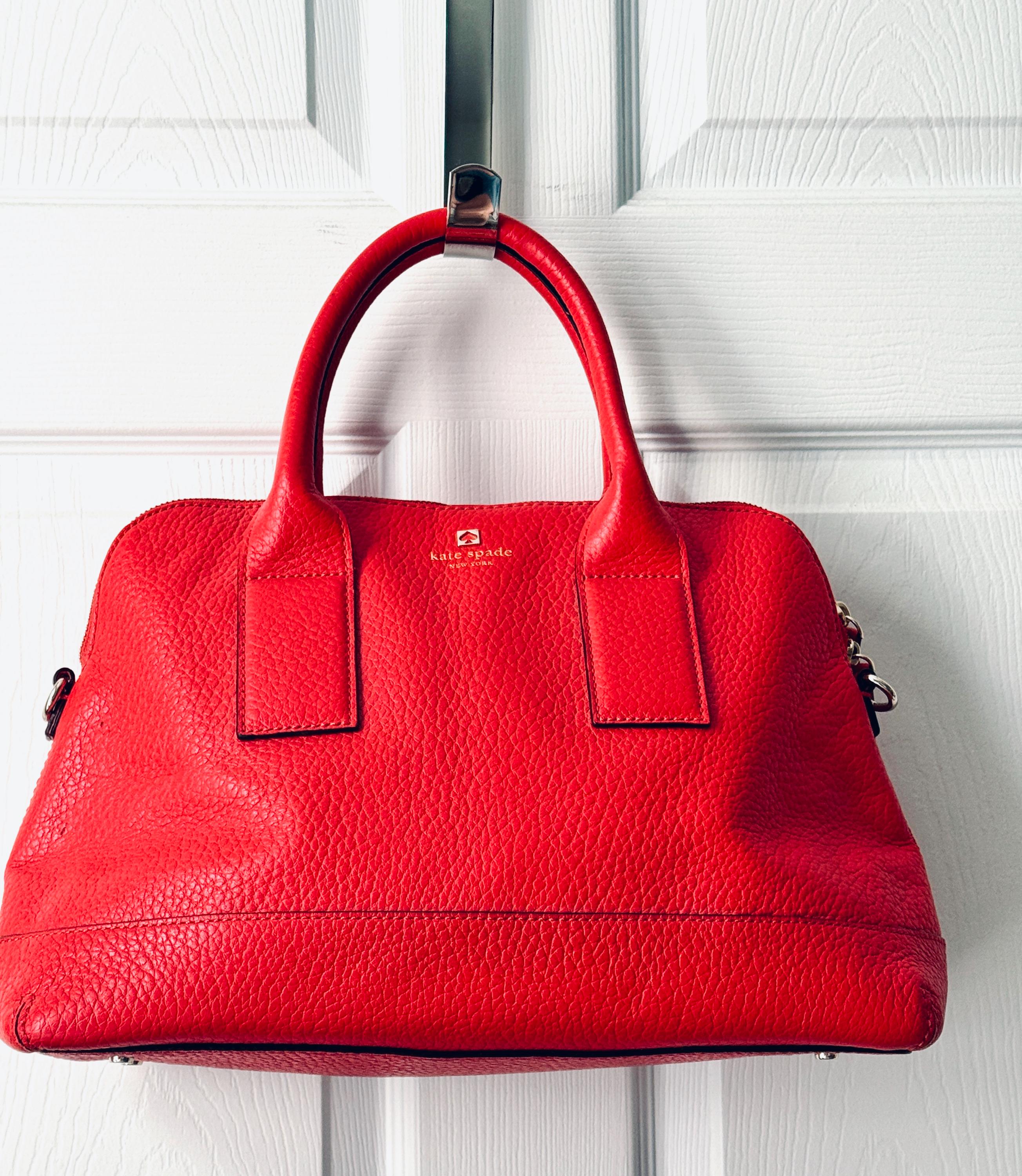 Kate Spade New York Red Leather Top Handle Bag with Dust Bag These 16 Kate Spade Outlet Purses Start At $67 Ahead Of  main image 3