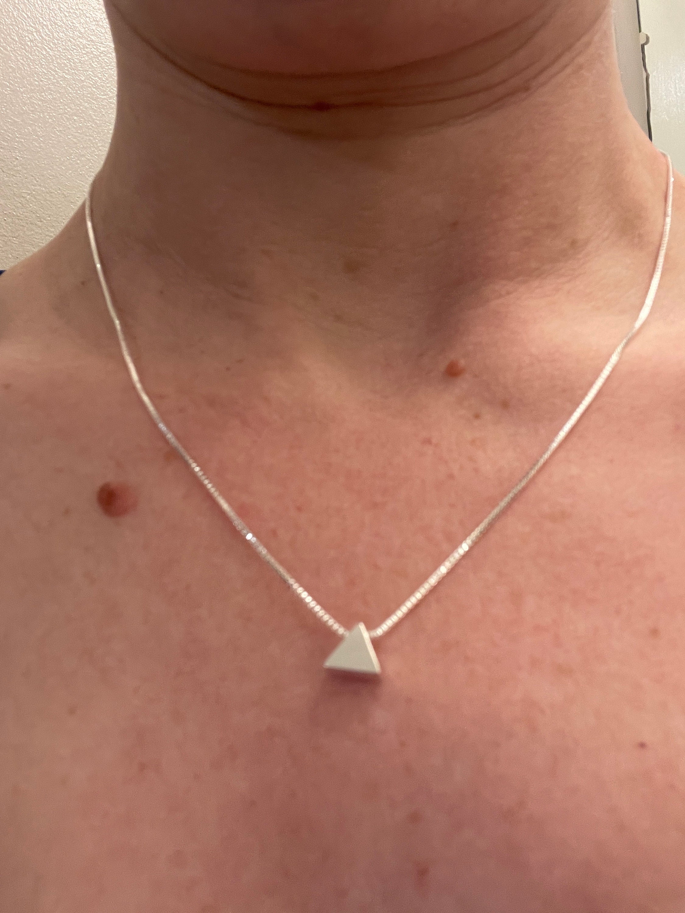 Sterling Silver Triangle Pendant Necklace Etsy Australia