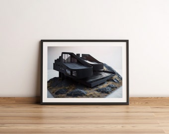 Digital Art Download, Architectural Design, Modern Architecture, Printable Wall Art, Artwork, Wall Decor, Digital Download, Office Decor