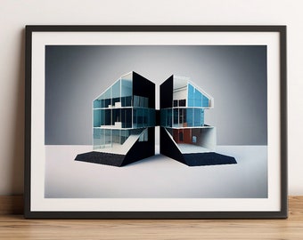 Digital Art Download, Architectural Design, Modern Architecture, Printable Wall Art, Artwork, Wall Decor, Digital Download, Office Decor