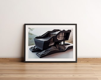 Digital Art Download, Architectural Design, Modern Architecture, Printable Wall Art, Art, Digital Download, Office Decor