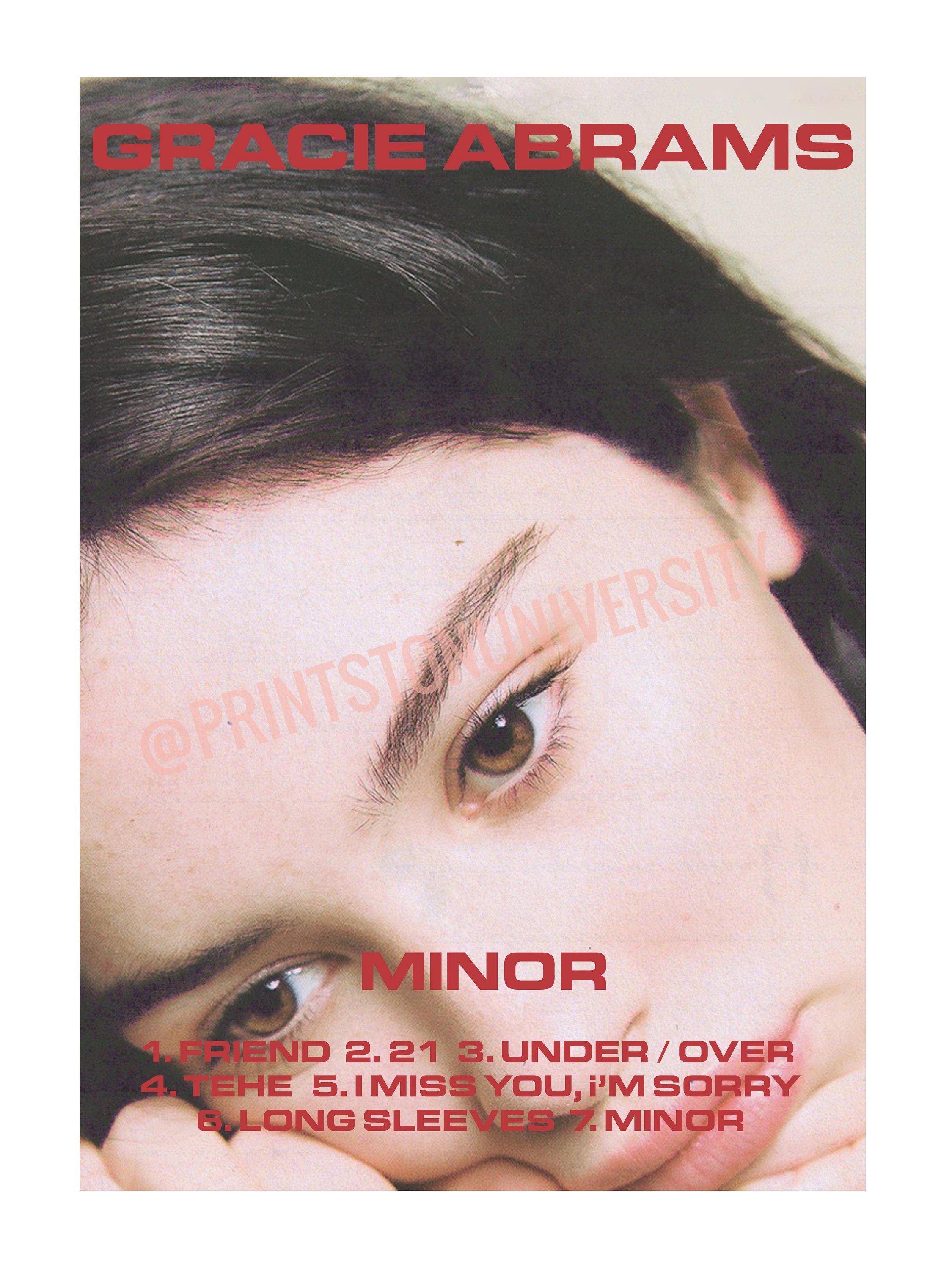 Gracie Abrams 2020 Album Minor, Digital Printable Poster Wall Art Download Etsy