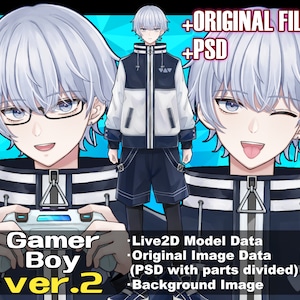 Gamer Boy Vtuber Model ORIGINAL files Ver.2 | Premade Live2D Model Boy Vtuber | Fully Rigged | Ready to use
