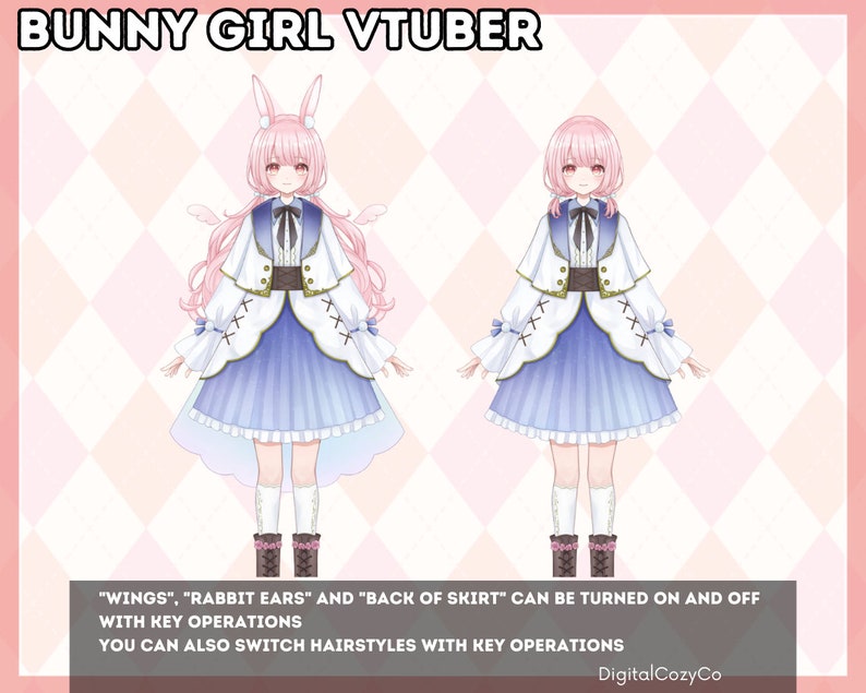 Bunny Girl Vtuber Model Premade 7 Expression 8 Animation - Etsy