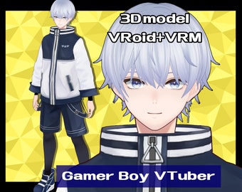 Gamer Boy Vtuber Model 3D | VRoid+VRM | Volledig getuigd | Klaar voor gebruik