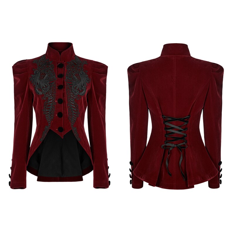 Women Vampires Gothic Victorian Velvet Lace Short Jacket Etsy