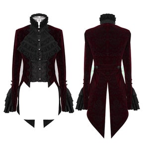 Gothic Vampire Jacquard Velvet Blazer With Swallowtail Jacket - Etsy