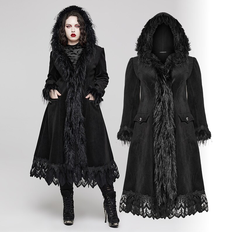 Women's Plus Size Goth Gorgeous Lace Splicing Hooded Long - Etsy