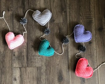 Crochet Heart Garland