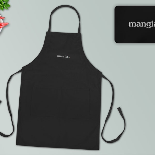 mangia. Italian Slang Embroidered Apron PDV0021