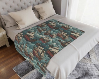 Pirate Ship Blanket Super soft Minky!