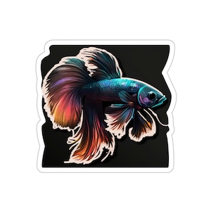 Exotic Betta Fish Vinyl Decal - High-Quality, Vinyl Sticker for Glassware & Accessories, Creative Aquatic Enthusiast Gift