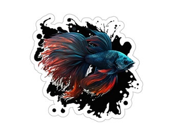 Exotic Betta Fish Vinyl Decal - Aquatic Art Sticker