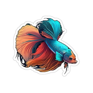 Exotic Betta Fish Vinyl Decal - High-Quality, Vinyl Sticker for Glassware & Accessories, Creative Aquatic Enthusiast Gift