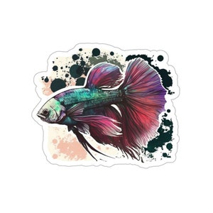Exotic Betta Fish Vinyl Decal - High-Quality, Vinyl Sticker for Glassware & Accessories, Creative Aquatic Enthusiast Gift